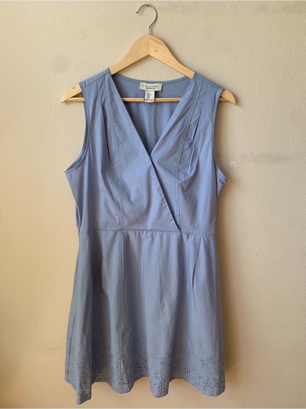 Calypso St. Barth Light Blue Asymmetrical Sleeveless Dress Size Large